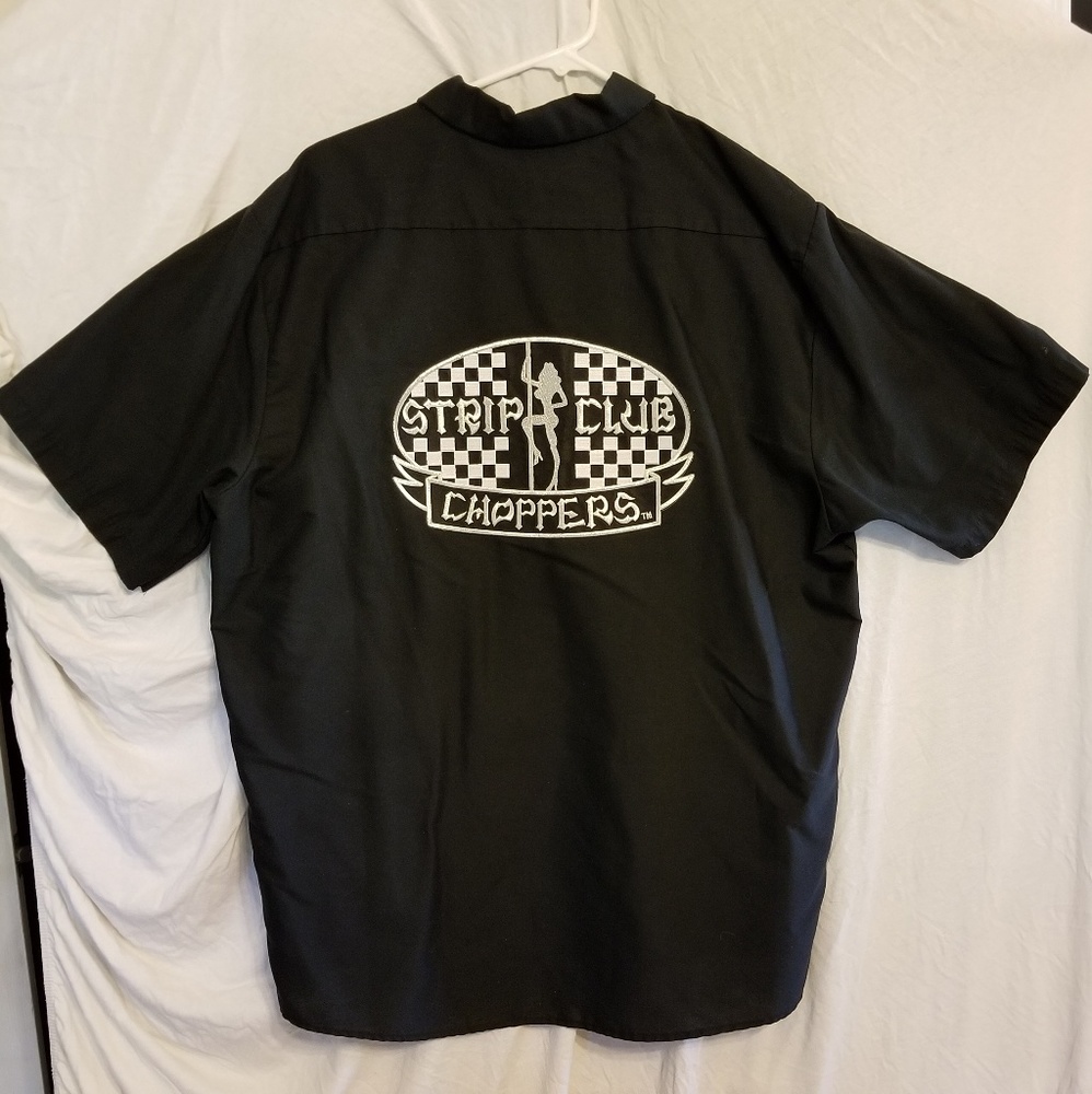 Mens Throttle Threads Strip Club Choppers shirt